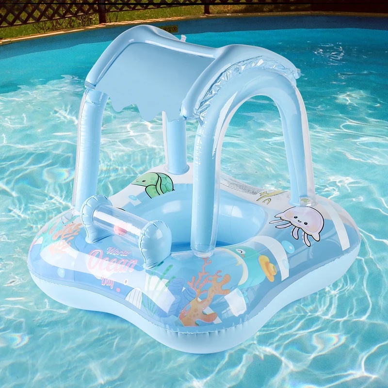 Pool Lounger Inflatable - Şişirilebilir Havuz Şezlongu, Güneşlikli, Rahat Su