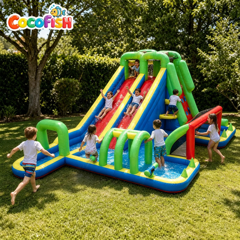 Water Slide Inflatable - Cocofish Büyük Şişme Su Parkı, Çift