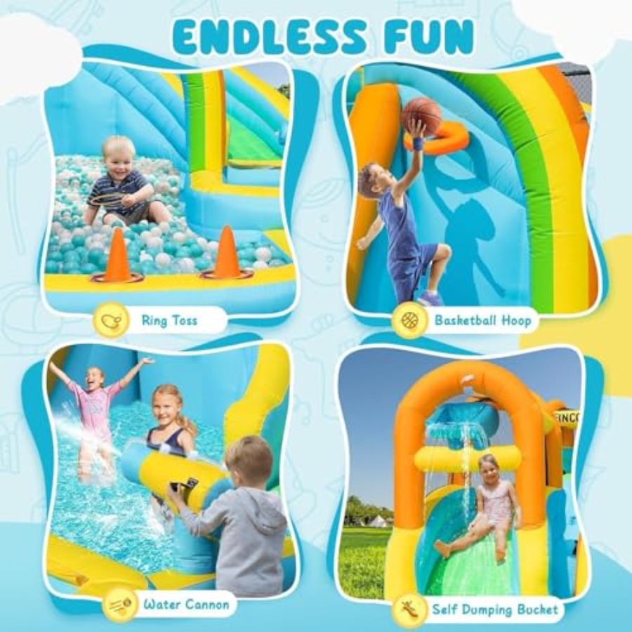 Çocuklar için arka bahçe açık  - Water Slide Inflatable incelemesi ve fiyatı