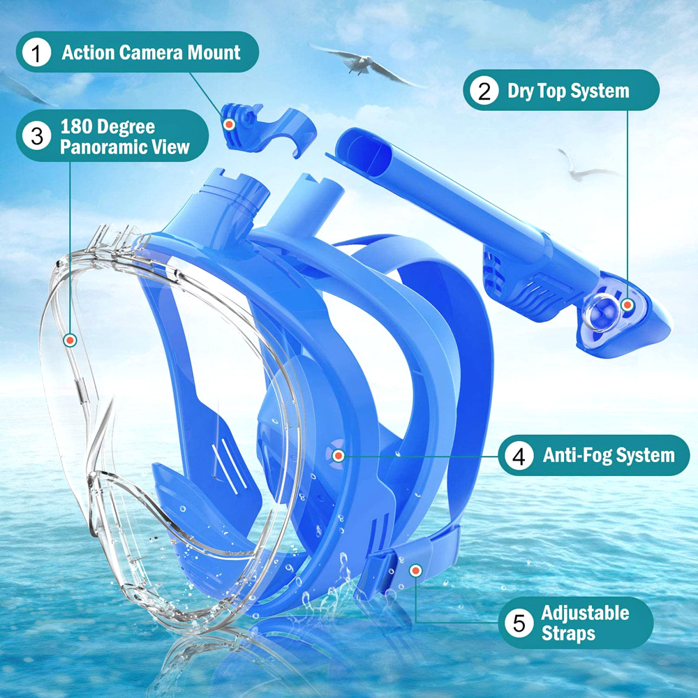 Çocuklar Tam Yüz Şnorkel Maske - Snorkel Mask Full Face incelemesi ve fiyatı